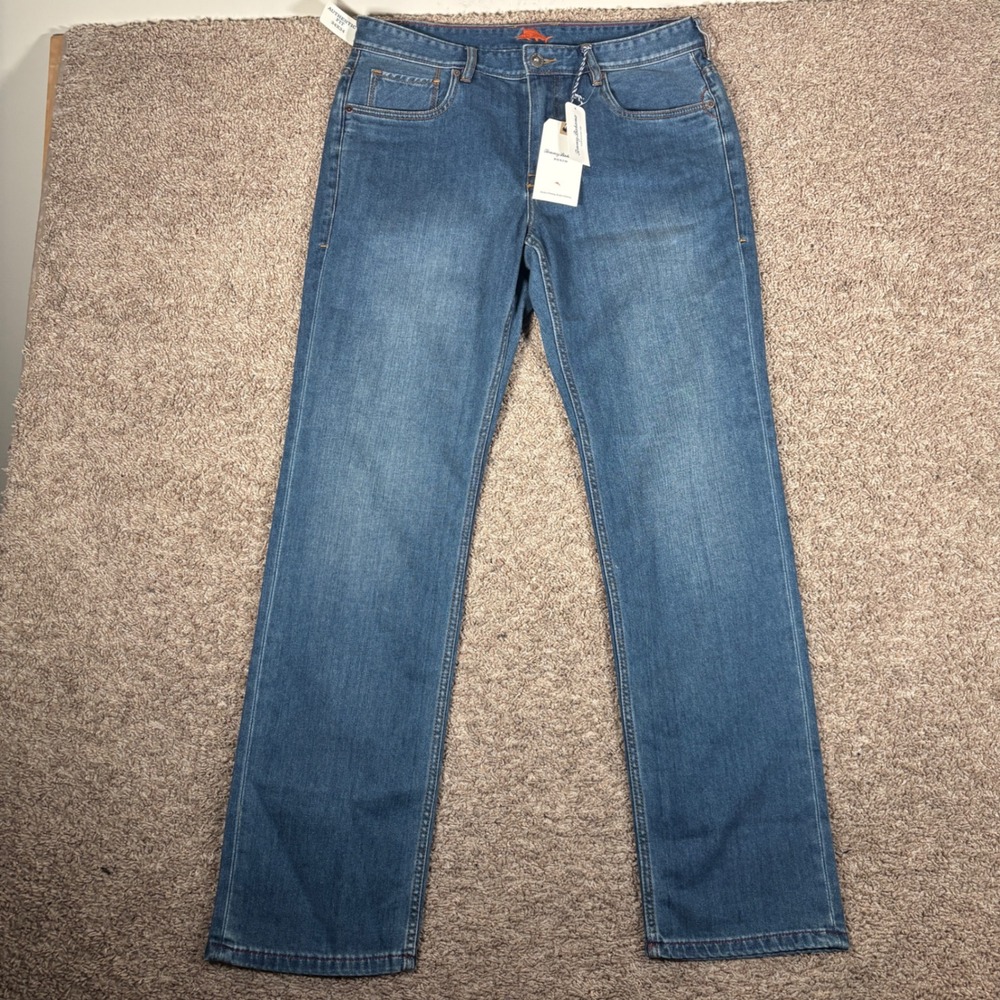 Tommy Bahama Antigua Cove Authentic Straight Leg Jeans Med Indigo 34x34 NWT